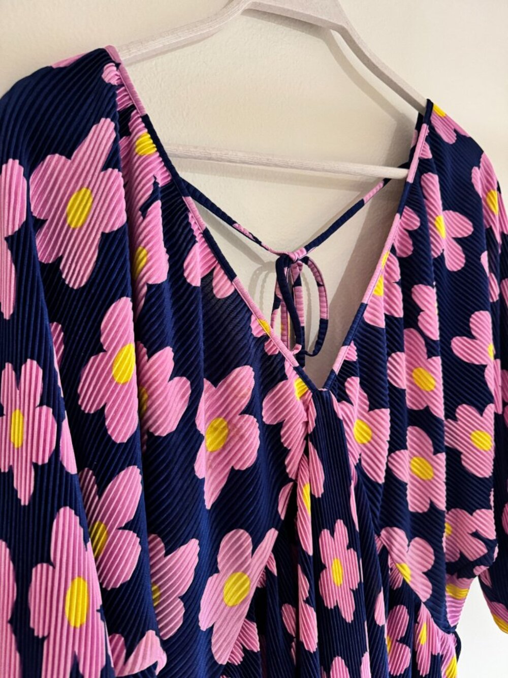 ASOS Plisse Batwing Mini Dress - Picture 3 of 7